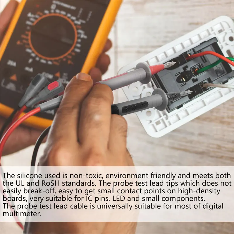 Probes For Multimeter Silicone Test Lead High-precision Measurement Pin Wire Pen 1 Pair Cable Alligator Clips 1000V 10A digital multimeter