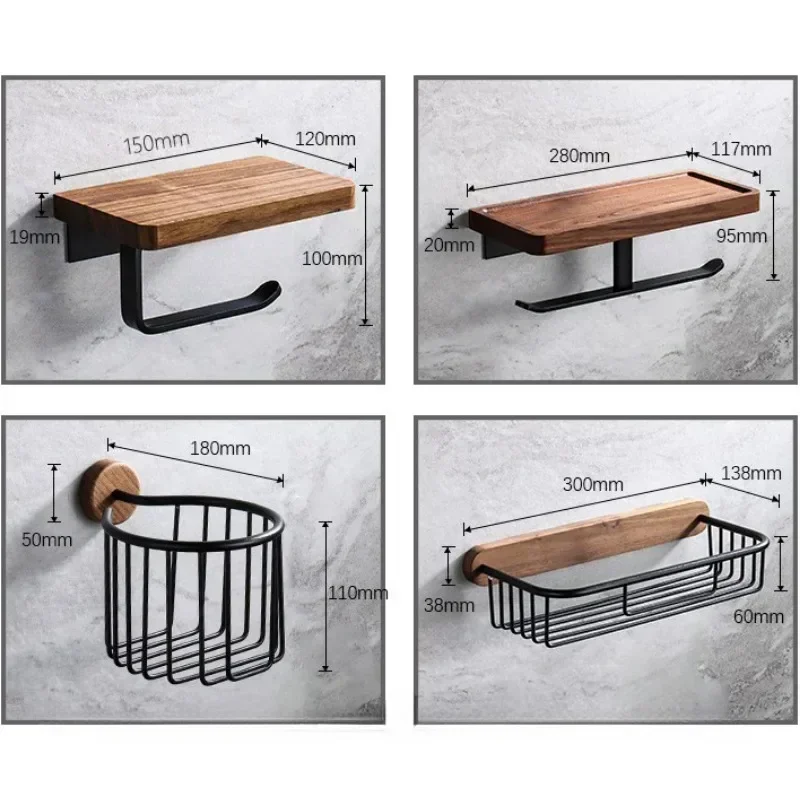 Wooden Toilet Paper Holder with Phone Shelf 6