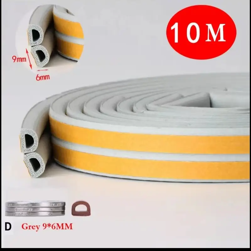 10m D/I/E Type Self-adhesive Door And Window Sealing Strip Foam Insulation, Anti-Collision, Wind And Sound Insulation Artifact - Image 20