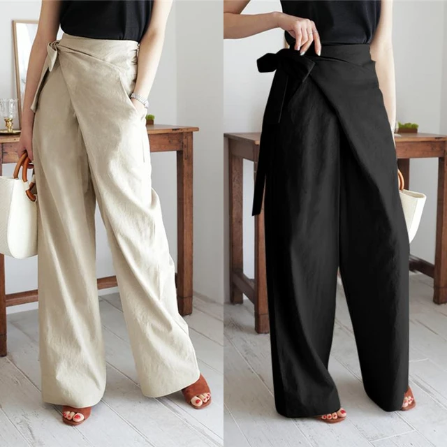 Women Casual High Waist Trouser 2023 Fashion Ladies Office Solid