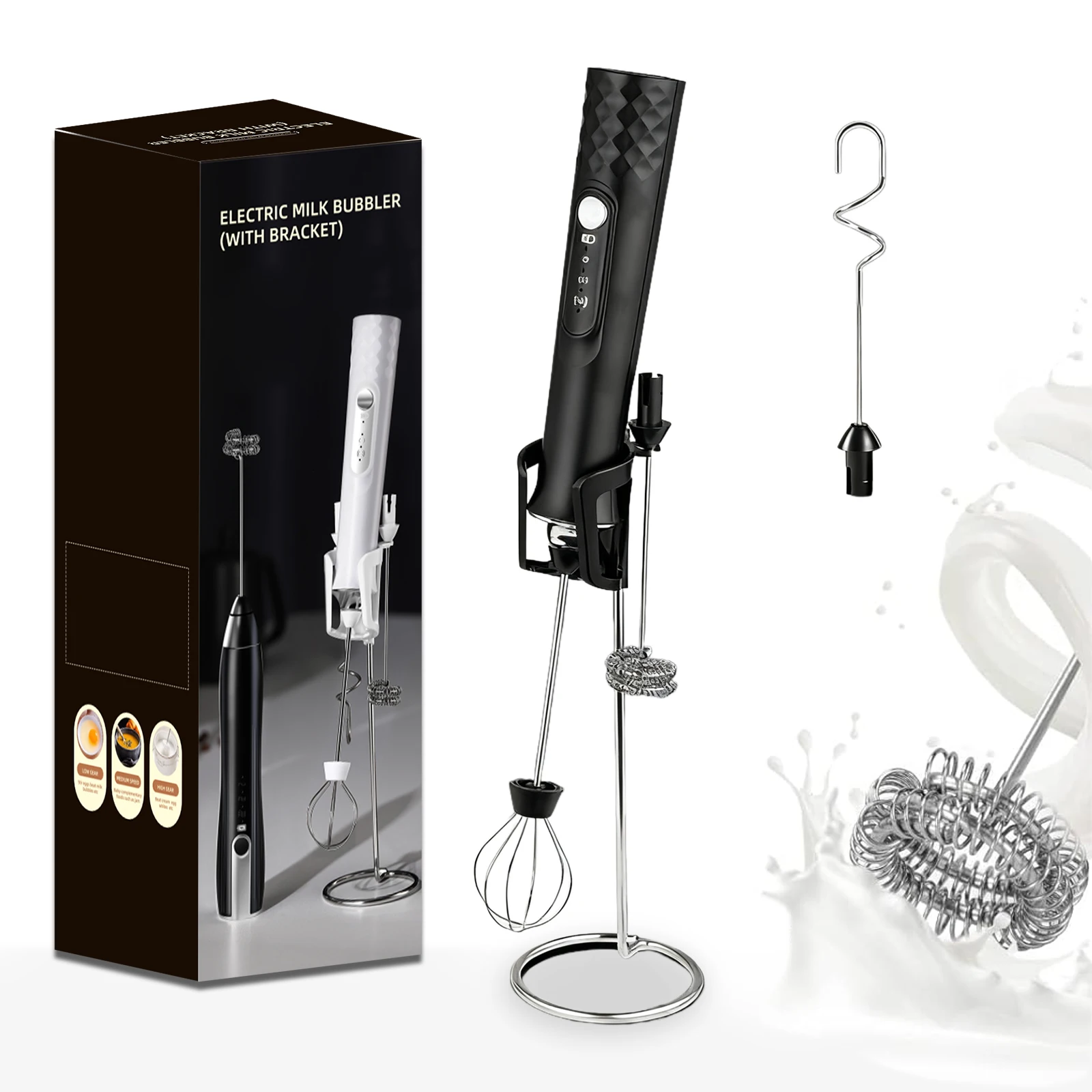 Milk Frother Wand Coffee Frother Handheld Foam Maker For Latte thumbnail 5