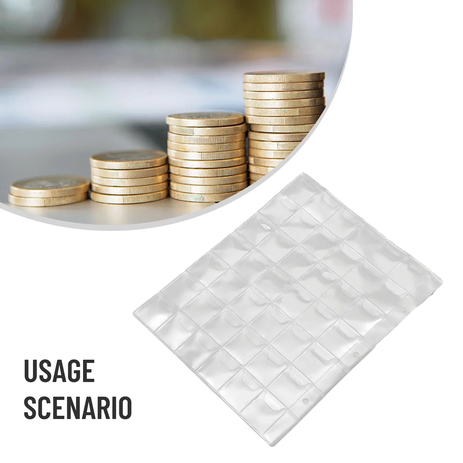 28*28mm Coin Pages Collectors Album Supplies Holders 10Pcs 42 Pockets Clear Plastic Protectors Sheets 7 cm PVC