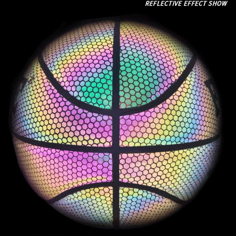 basquete que acene refletiva holográfica, bolas basquete que brilham no  escuro nº 7, brinquedos argola para crianças e meninos, brinquedo perfeito