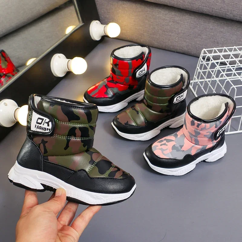 Children Snow Boots For Girls Boys Winter Korean Style Versatile Soft Bottom Anti-slippery Casual Warm Shoes Casual Shoes Children Boots