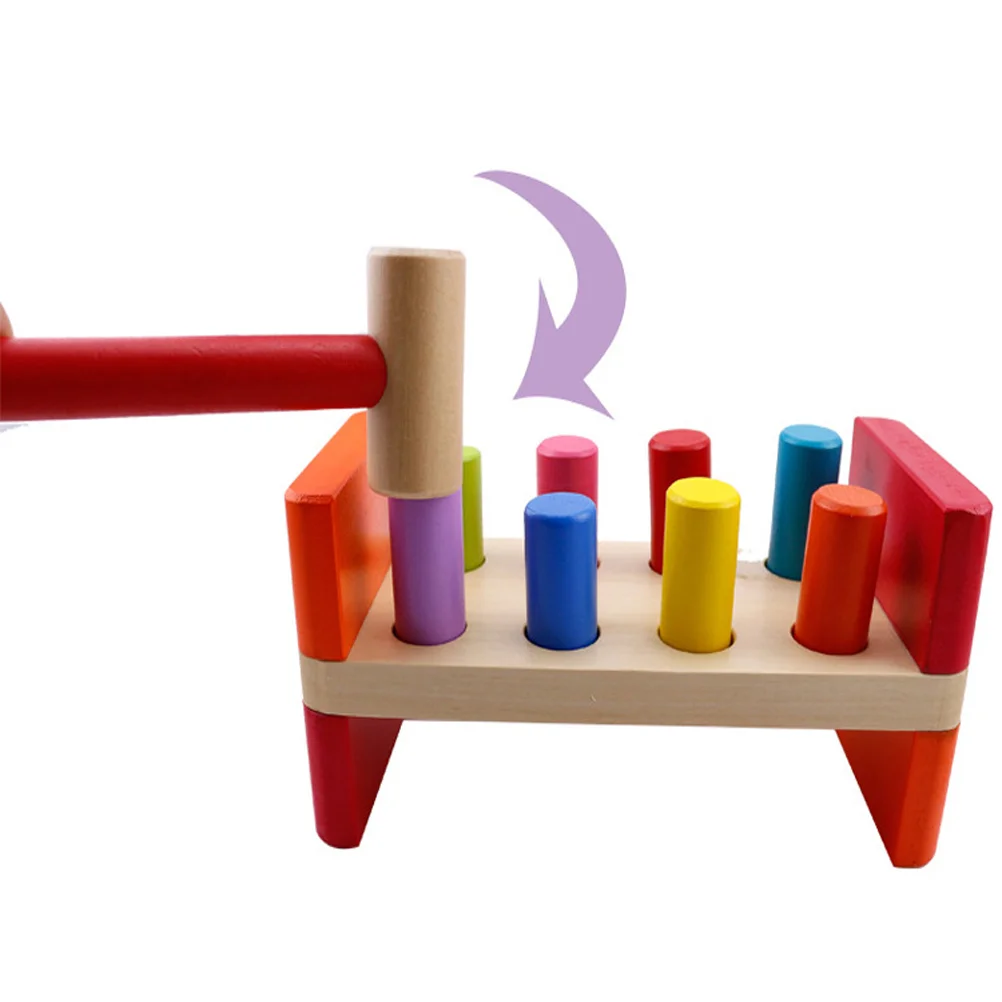 Educational Toy Wooden Hammer Pounding Bench Early Educational Childrens Childrens Toys for Toddlers Kids 3