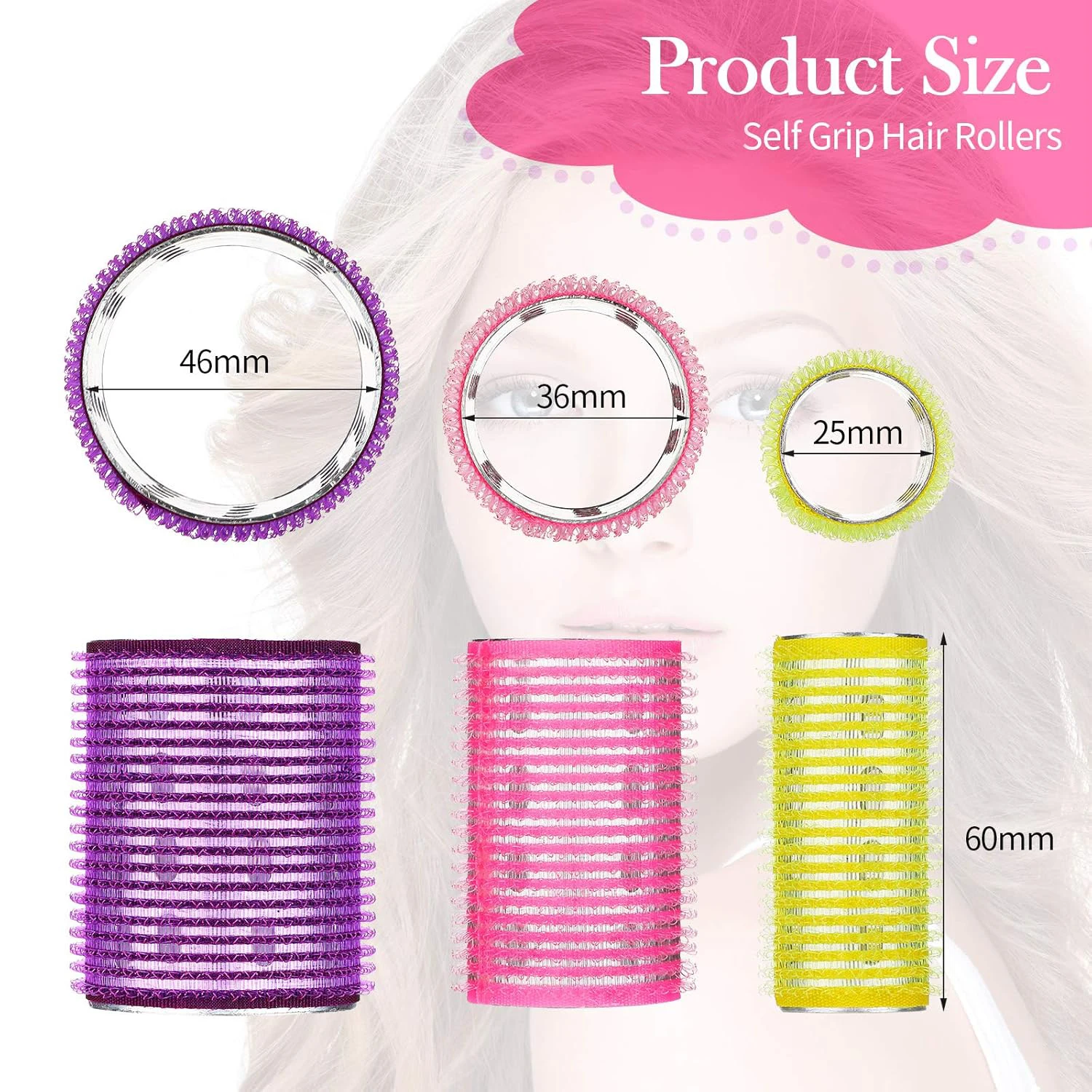 Aluminum Thermal Hair Rollers Set Self Grip Hair Rollers Hairdressing Styling Tool Random Color for Women Men 6Pcs hair styling tool hair curling tools