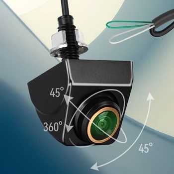 Telecamera posteriore per auto CVBS CCD da 360 gradi per parcheggio Visione notturna 12V IP68 Impermeabile Obiettivo Fish Eye da 170 gradi HD Backup per veicoli