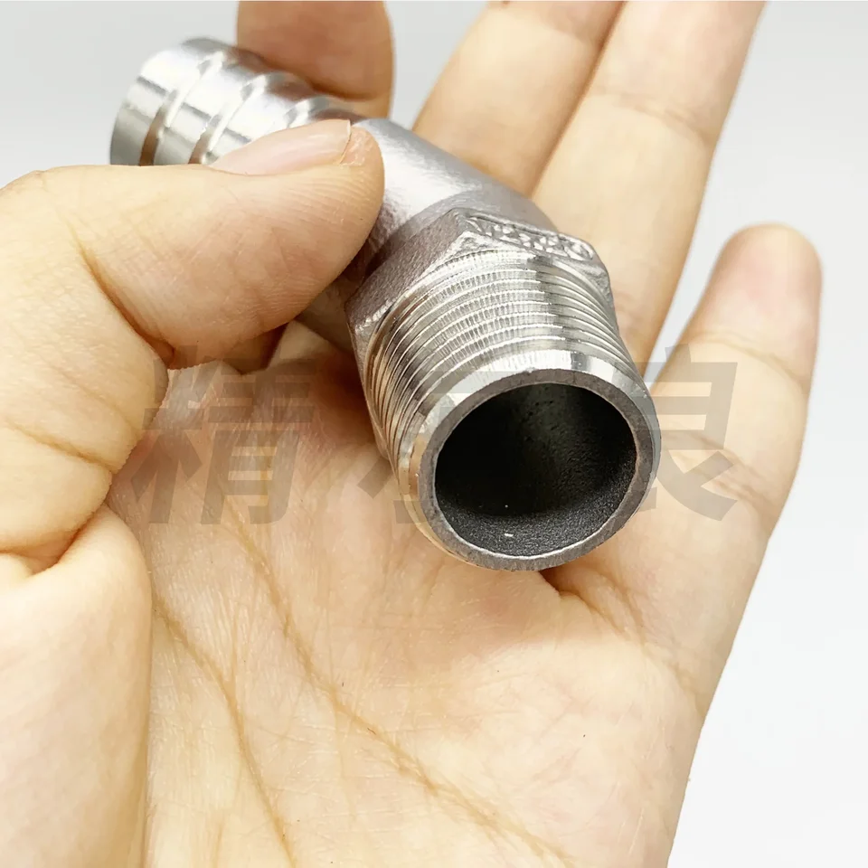 3 In 90 Degree Aluminum Elbow Brass Hose Barb Fitting 90 Degree L Right Angle Elbow Barbed Pipe Connector Join 90 Fuel Fitting - Foto 7