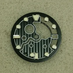 Skeleton Dial 28.5mm C3 Green Luminous Watch Face - Enhanced Watch Accessory with Hollow Design (Black - 2)