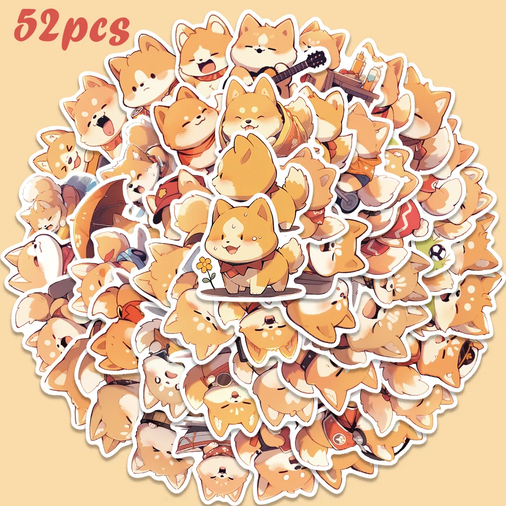 50Pcs Cute Dog Animals Stickers Lovely Shiba Inu Sticker Per Skateboard Guitar Diary Phone Case Scrapbook Regalo Fai Da Te Impermeabile