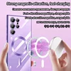 Original Wireless Magnet Plating Cover For Magsafe Case Samsung Galaxy S24 Ultra S21 S23 Fe S22 Plus Full Camera Protection Case 3