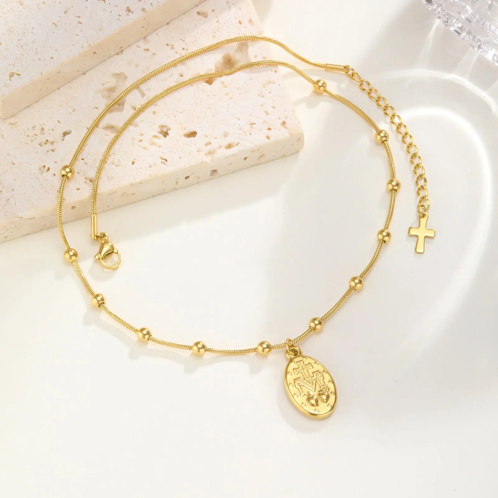 COLLANA CON PENDENTE Della Vergine Maria Madre Delicato Collane EUR 6