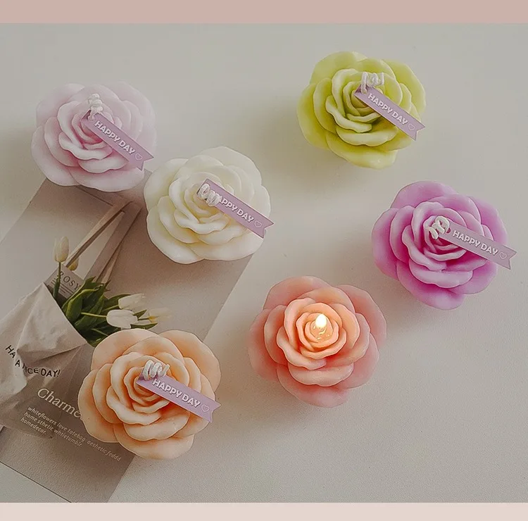 Handgemachte Rosenkerze, Duftkerze, Aromatherapie, Sojawachs, Kerze, Hochzeit, Geburtstag, Kerzen, Party, Heimdekoration, Foto-Requisiten – Detail 14