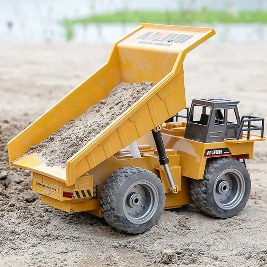 Huina 1540 1:18 Rc Truck Remote Control Cars Trucsk Engineering 2.4G Alloy Vehicle Light Dump Truck Simulation Construction Car 3