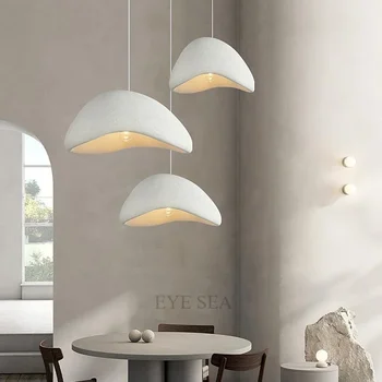 Japanese Wabi-sabi Style Living Room Nordic Lamp Minimalism Chandeliers Bar Designer White Hall Pendant Lights LED Home Decor 1