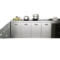 เตาครัวสแตนเลส 304 อเนกประสงค์ตู้เก็บของเหล็กอ่างล้างจานแบบบูรณาการ mo 1