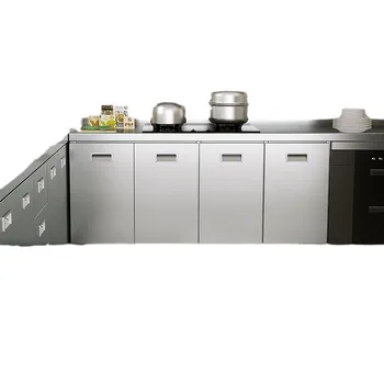 เตาครัวสแตนเลส 304 อเนกประสงค์ตู้เก็บของเหล็กอ่างล้างจานแบบบูรณาการ mo 1