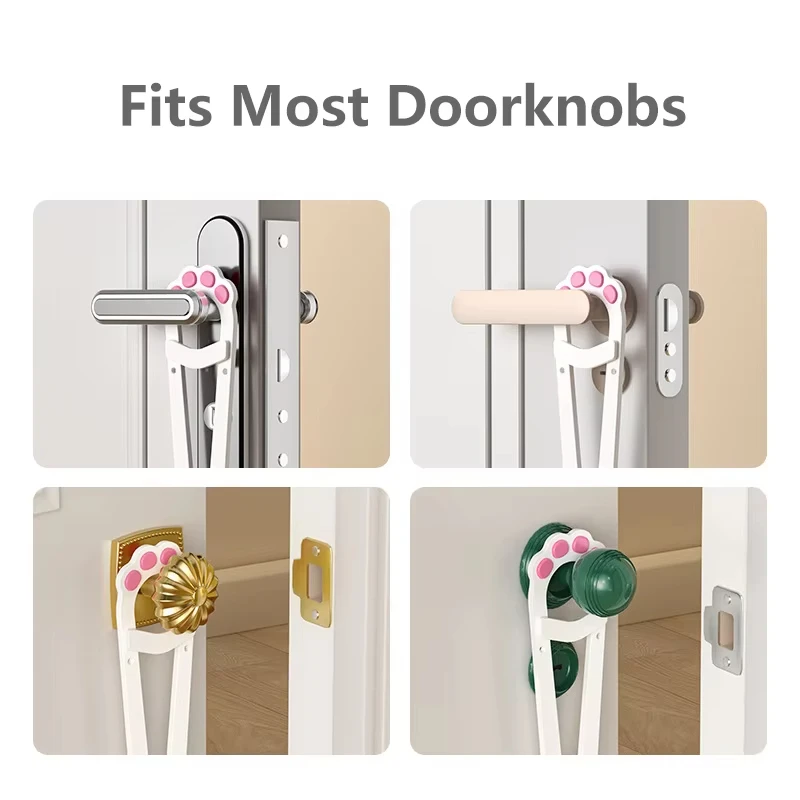 Adjustable Elastic Cat Door Holder Latch Punch-Free Gate Lock Keep Cat Dog Out from Entering Door Holder Latch Pet Supplies cat door pet door
