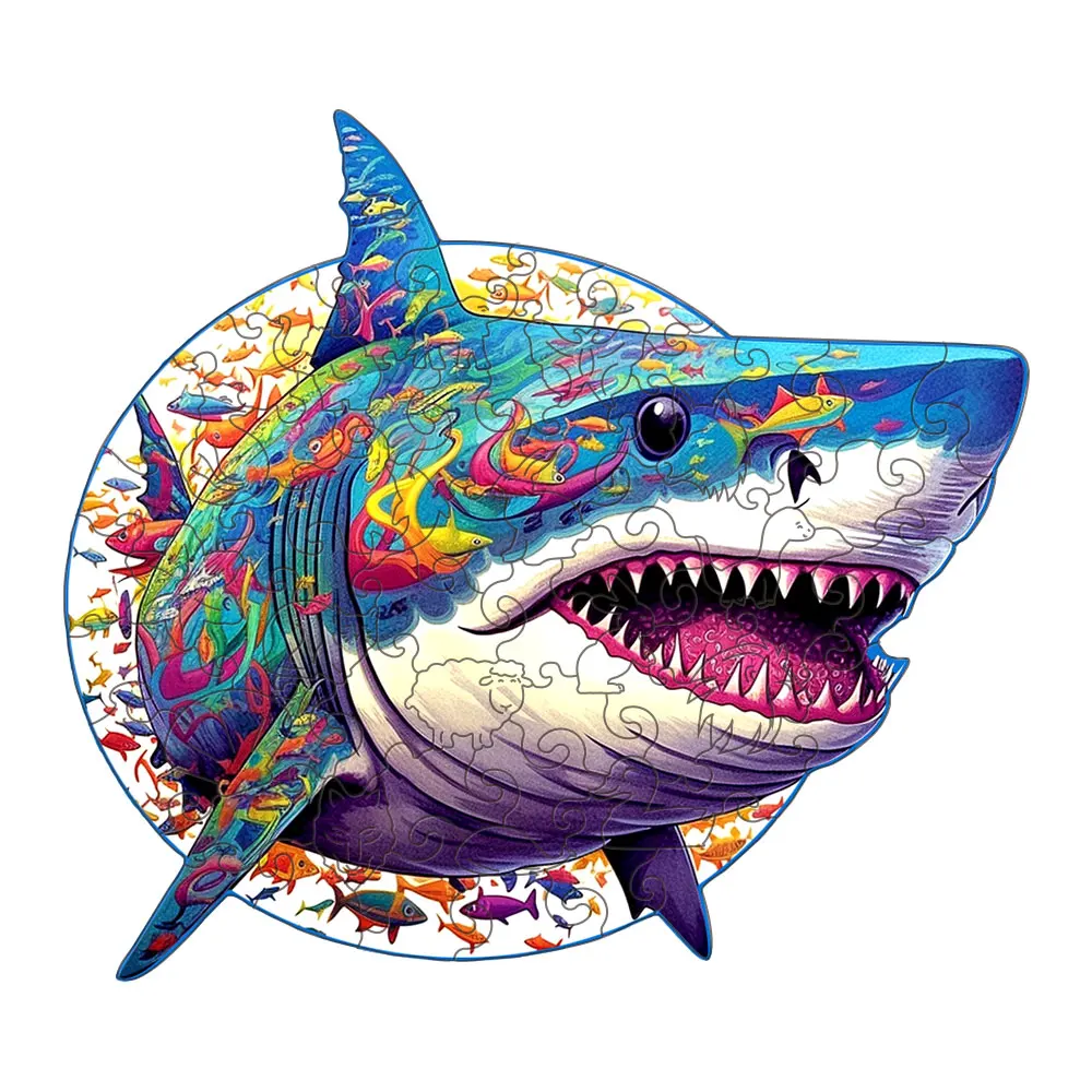 Shark Wooden Puzzle Personalized 3D Puzzle Adult Children's Gift Education Children's Toy Game jigsaw puzzles wooden jigsaw puzzles wooden puzzle toys educational puzzles mini jigsaw puzzle