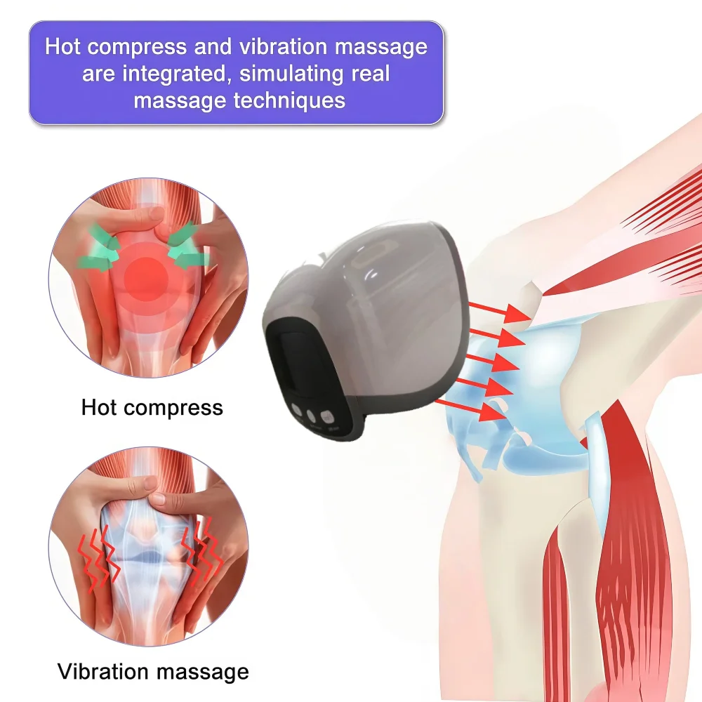 Heated Knee Brace Wrap, Knee Heating Pad for Arthritis Pain Relief,Joint Soreness, Swelling, Cramps, Rheumatism