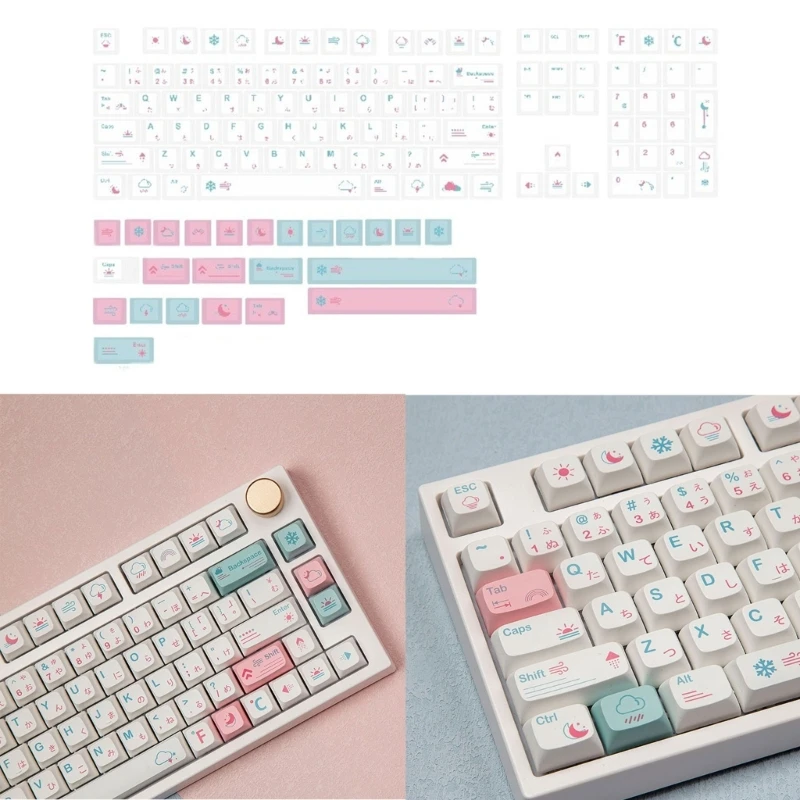 

Keycaps 132PCS White Weather Keycaps XDA Set Keycap DyeSubbed