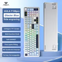 AULA F108 Pro Gaming Mechanical Keyboard Tri Mode Custom Multi-Knob Screen RGB Esports Wireless Keyboard with TFT Smart Display