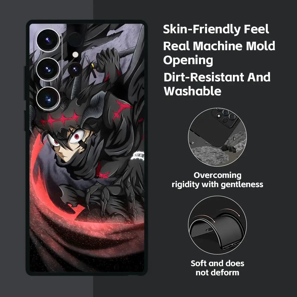 Black Clover Anime Soft Black Phone Case