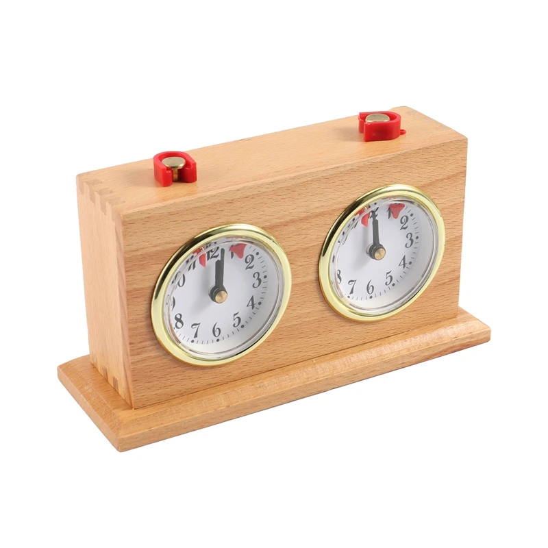 New-A28M-Retro Analog Chess Clock Timer-Wind-Up Mechanical Chess Clock, No Battery Needed Wooden