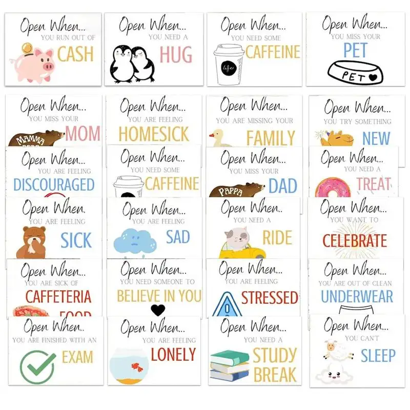 

Card Envelopes Cute Greeting Card Envelope 24pcs Open When Cards College Bound University Gifts Graduation College Daughter Son