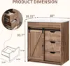 30" Farmhouse Bathroom Vanity with Sink,Modern Bathroom Cabinet w/3 Drawers , Floor Standing Bathroom Vanity , Light Brown 2