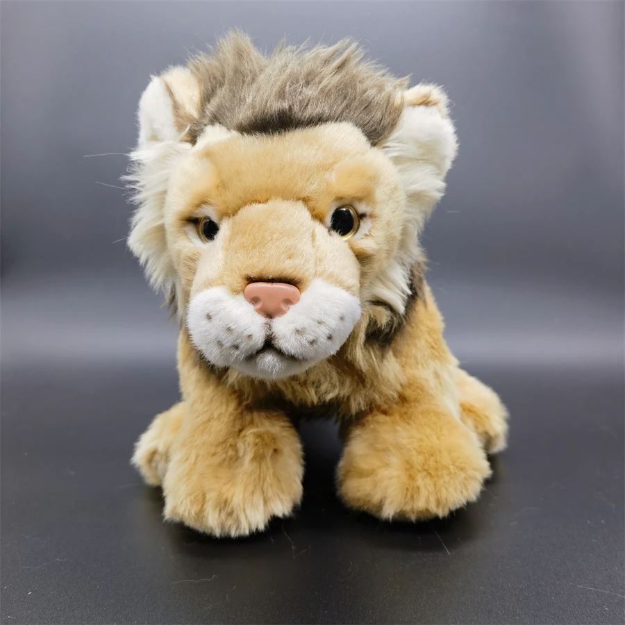 Realistic Lion High Fidelity Cute Plushie African Lion Plush Toys Lifelike Animals Simulation Stuffed Doll Toy Gifts For Kids 3