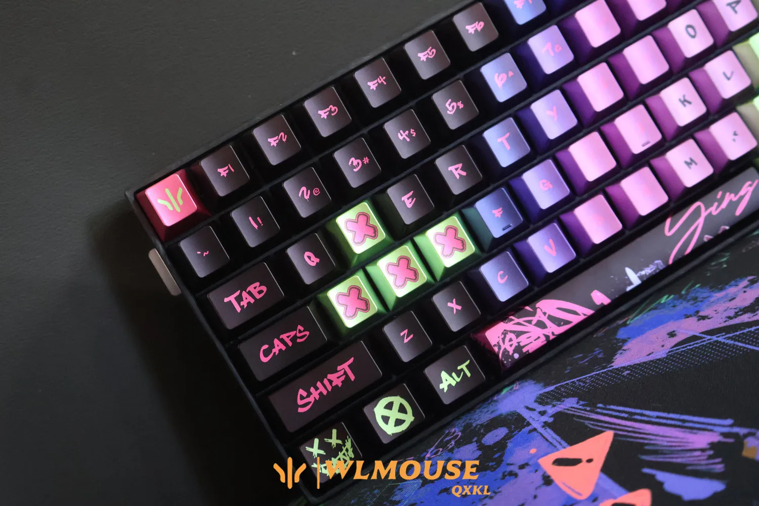 WLMOUSE YING75 HE Cyber Graffiti Forged Carbon Fiber Keyboard