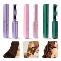 2 In 1 Wireless Professional Hair Straightener Curler Comb Fast Heating Negative Ion Straightening Curling Brush Styling Tools 2