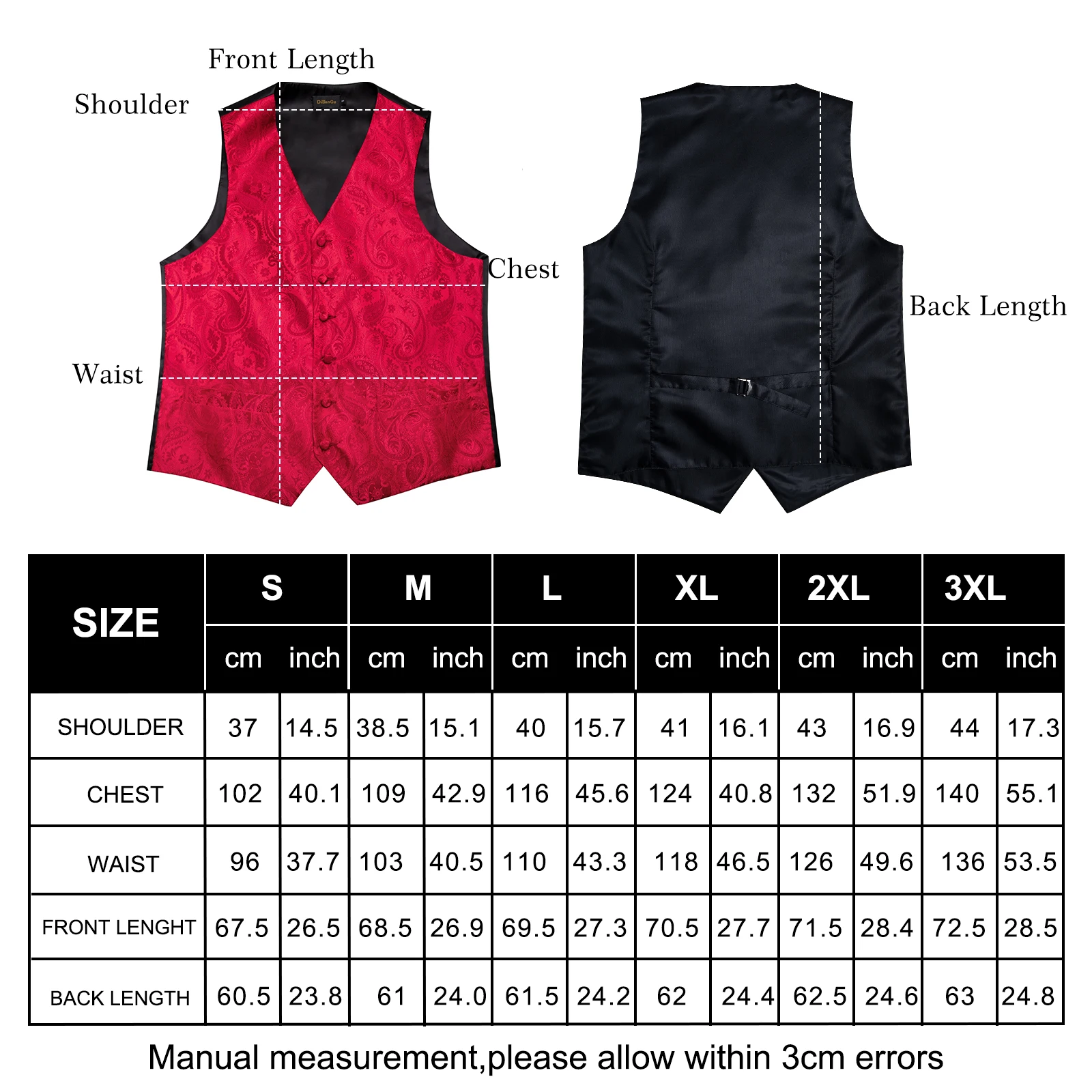 Wedding Red Paisley Vest for Man Groom Luxury Business Tie Bowtie Pocket Square Cufflinks Set Party Sleeveless Dress Waistcoat 6