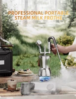 GZZT CMFAK-74 Milk Frother with Water Vapor Separator Frothing Pitcher Stainless Steel Dry Steam Milk Steamer 1