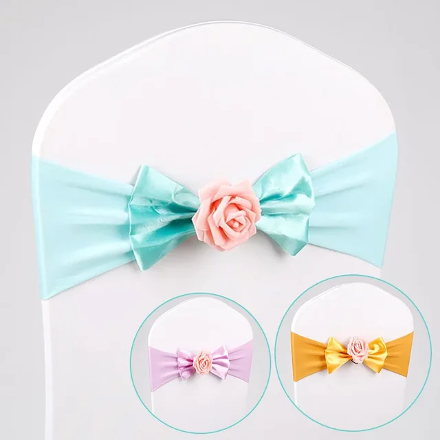Butterfly Chair Sash Elastic Bow Tie Chair Sashes Band for Wedding Party Decor Hotel Home Banquet Event Stage Decoration