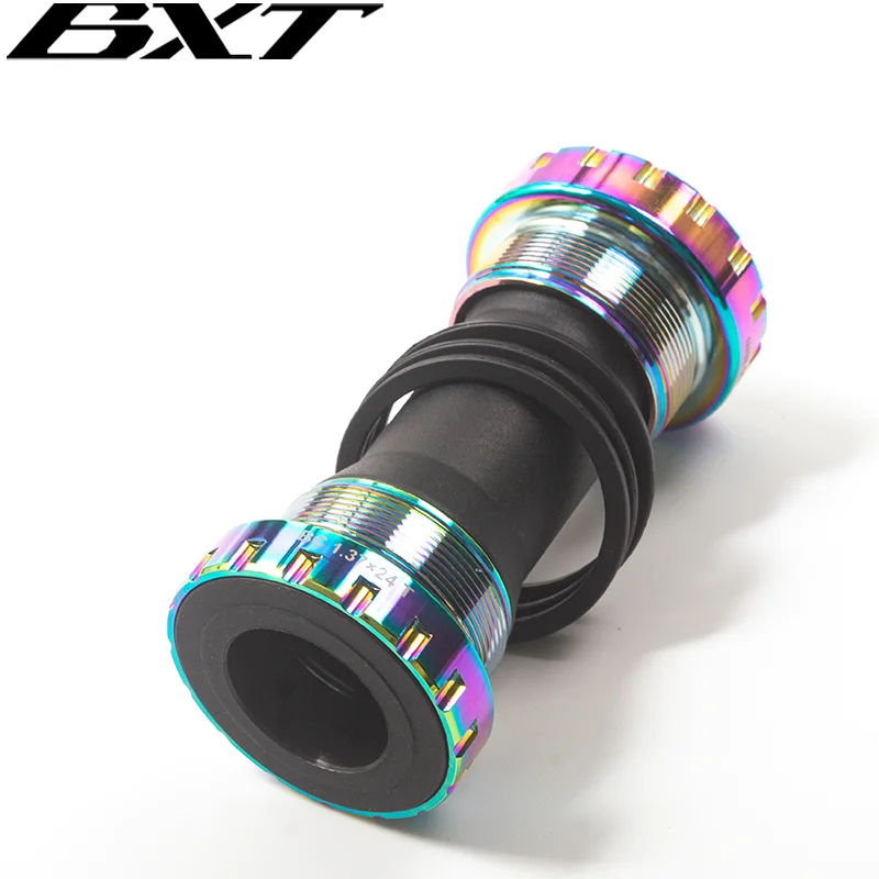 Bicycle Bottom Bracket Bicycle Bottom Bracket 68/73mm MTB Road Bike Bearings BB Cycling Aluminum Alloy Waterproof BSA For 24mm Spindle Crankset Parts