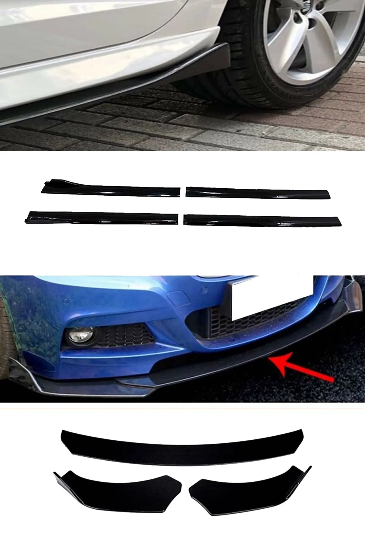 Ford Pick Up Flaplper Side Marshixpiyel Insert + 3 Para Brabus Front Piano Aggiuntivo 642 Nero