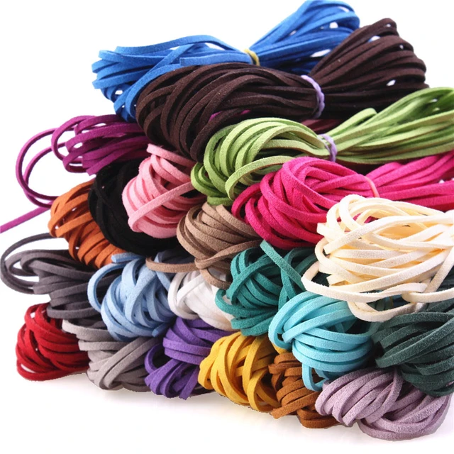 3mm Flat Faux Suede Cord Beading String for Beading Bracelets