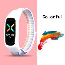 Adjustable Nylon Sport Loop Wristband - Breathable Replacement Bracelet Strap for OPPO Band (Colorful)