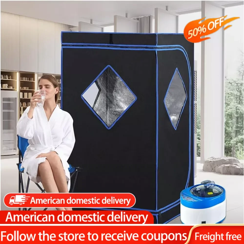 

Steam Sauna Kit,4 Liters 1500 Watt Steamer, Remote Control, Timer,Foldable Chair(L31.5xW31.5xH55.1 3 Windows) Freight free