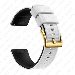 Enhanced Quick Release Silicone Watch Strap - Premium Rubber Band Replacement - 22mm (White  Black 3)