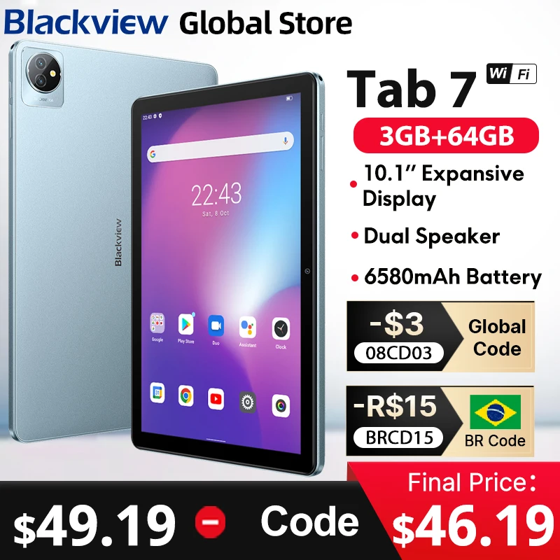 טאבלט Blackview בדגם Tab 7 עם מסך בגודל 10.1 אינצ׳