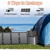 Portable Solar Generator, 300W Portable Power Station, Equipped with Foldable 60W Solar Panels and DC/AC Sockets 4