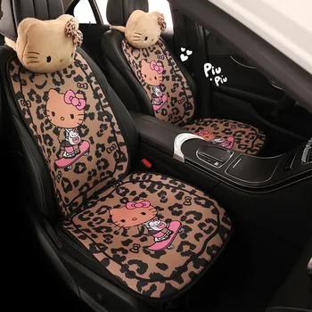 Cuscino Universale per Sedile Auto Hello Kitty per Donne, Morbido e Confortevole, Coprisedile Auto con Gatto Cartoon, Accessori per Sedili Auto