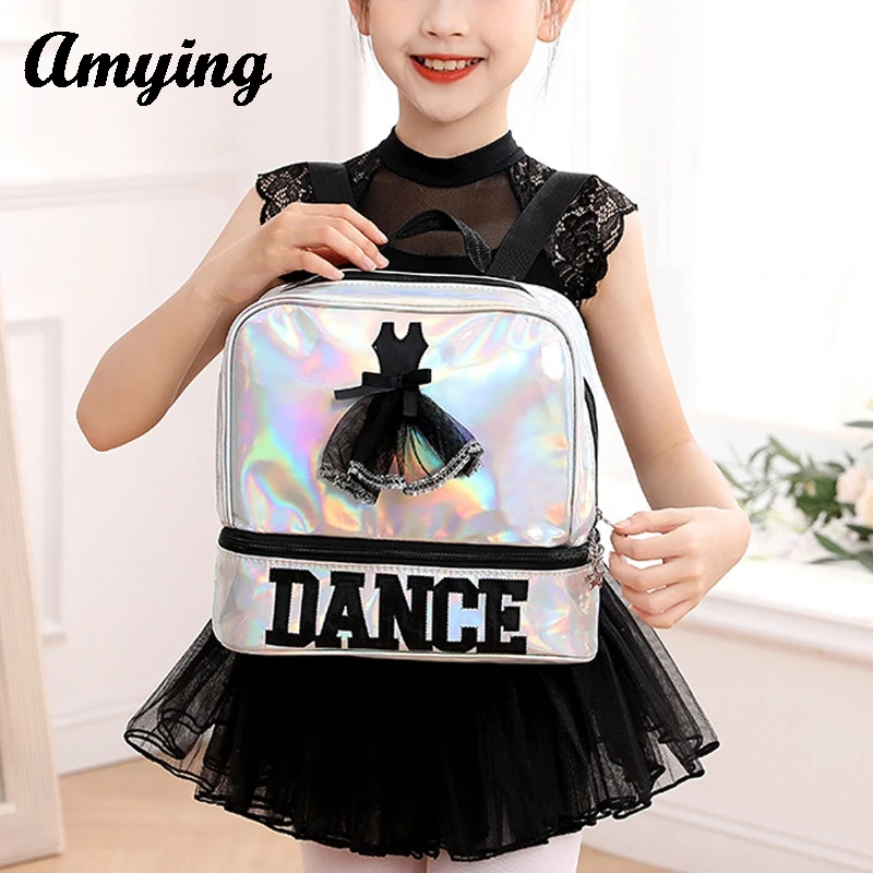 

New Girls Laser Dance Bag Children Shoulder Bag Dance Backpack Book Bag Schoolbag Kids Yoga Tap Jazz Dance Clothes Storage Bag