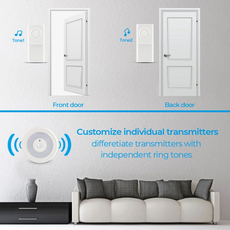 Smart Video Doorbell Wireless Cordless Ring Dong Chime IP55 Waterproof Outdoor Intercom Door Bell PIR Motion Sensor Night Light
