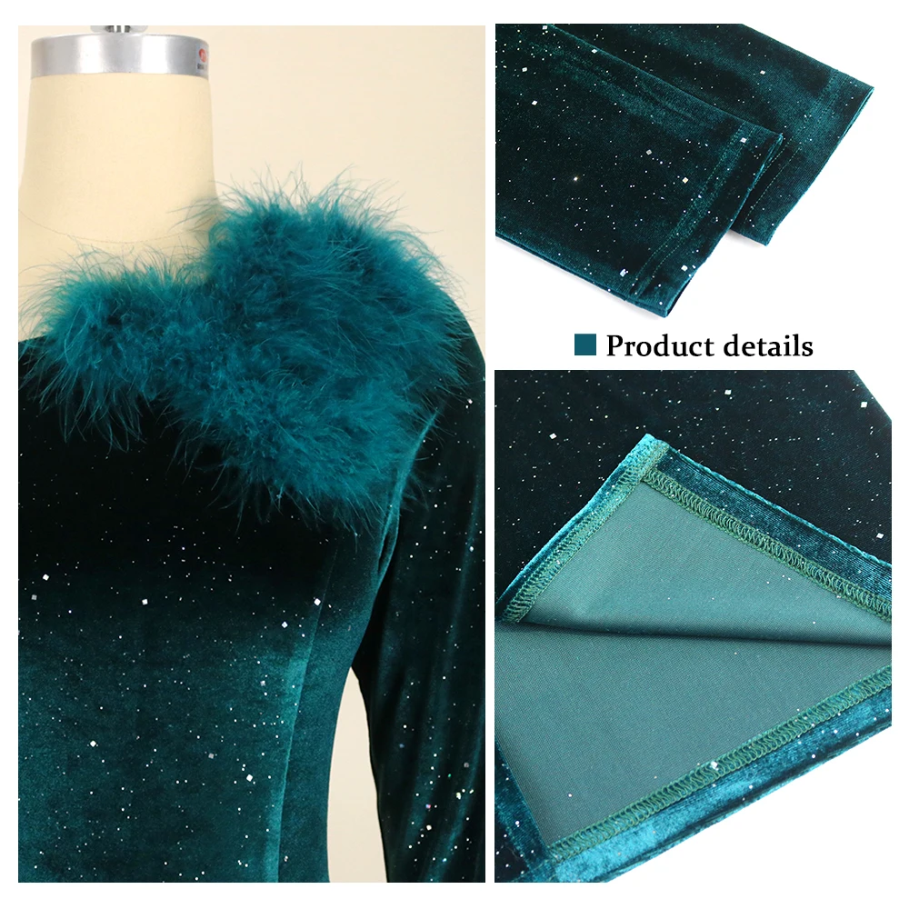 Рисунок 2 - Бархатное платье размера плюс с перьями