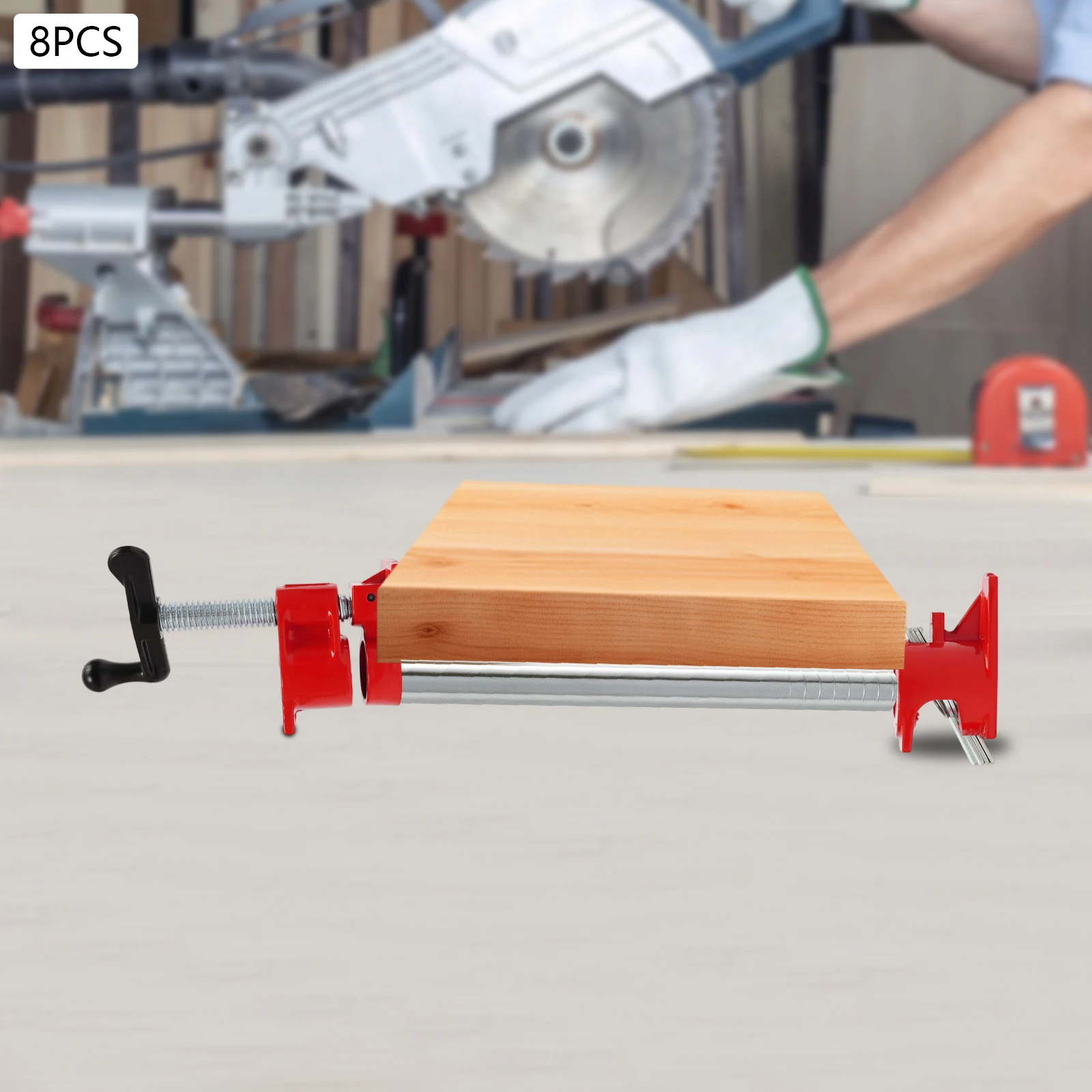 8PCS Wood Gluing Pipe Clamp Set Woodworking Clamping Tool for 3/4 Inch Threaded Pipes