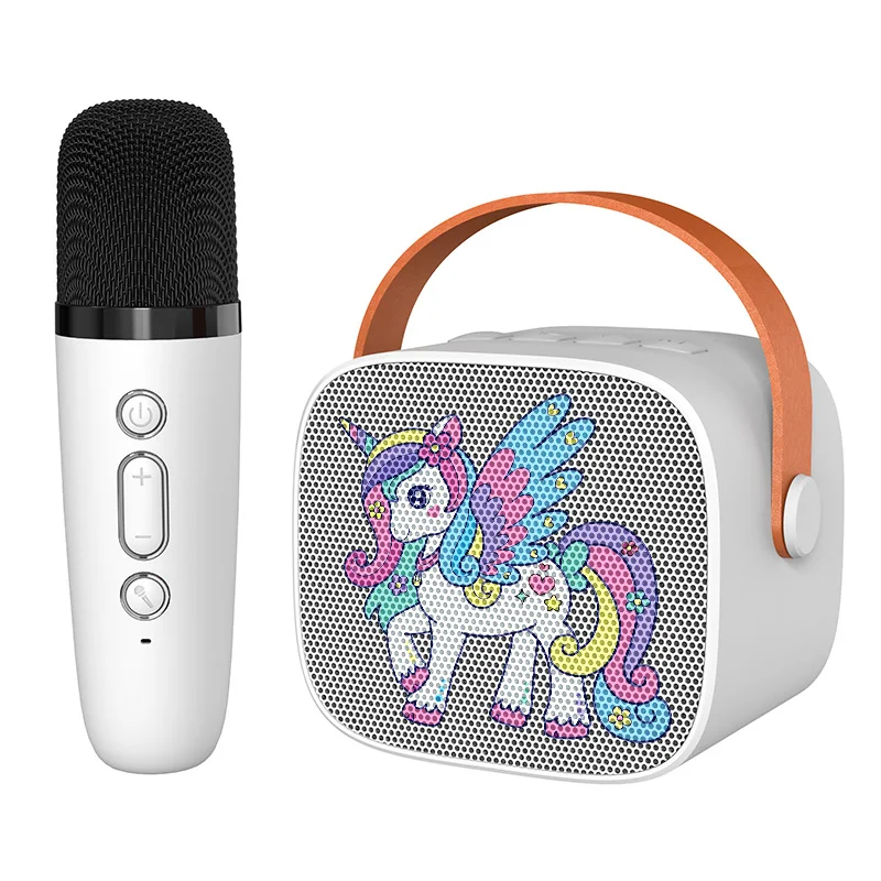 Mini Karaoke Machine Cartoon unicorn Portable Bluetooth Speaker With Microphone Singing Set for Children Family Karaoke Party 6